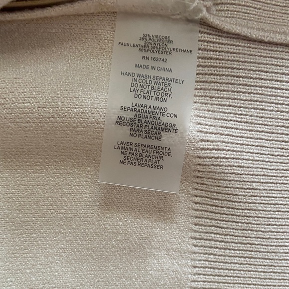 Sioni Light Beige Bomber Jacket Sweater with Metallic Details - Picture 10 of 15